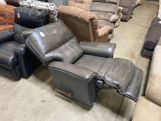 LA-Z-BOY Deep Grey Leather Rocking Manual Recliner