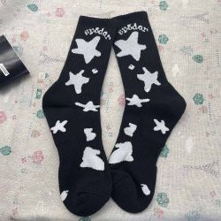 Sp5der Classic Black Crew Socks Pair
