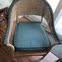 Brown/Green Wicker Chair