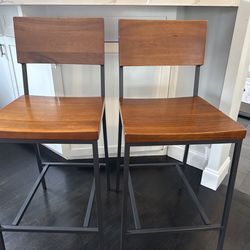 West Elm Rustic Arcadia Counter Stools – Set of 2