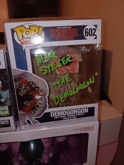 signed authenticated giant demogorgon funko pop mark steger