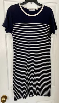 Anne Klein Navy Striped T-Shirt Dress
