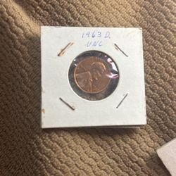 1963 D Uncirculated Penny