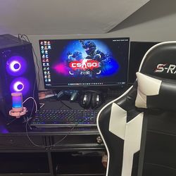 Gaming setup (gaming chair, ABS PC 5060 32 gb RAM, 2 microphones, keyboard+mouse, 2 monitors 180 hz and 75 hz)