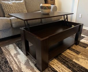 Dark Wood Lift-Top Coffee Table. Open to Offers