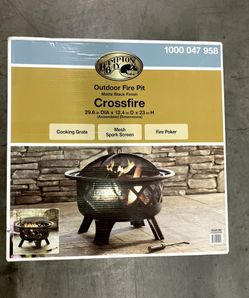 Hampton Bay Crossfire 30 Steel Outdoor Fire Pit 40 Cover Incl. Brand New for Sale in Long Beach CA OfferUp
