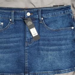 Denim Micro Mini Skirt 