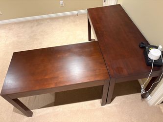 Large 3-Piece U-Shaped Cherry Wood Office Desk