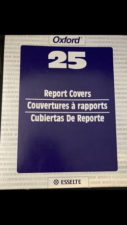 These report covers feature embossed title panels and borders on leatherette-grained stock. 25 report covers per pack Gummed title labels included