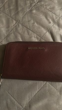 Michael Kors Burgundy Leather Zip Wallet