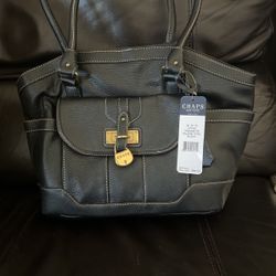 CHAPS VALERIE TOTE PURSE BLACK NEW WITH TAG