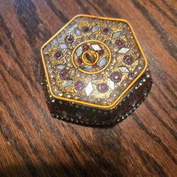 Vintage Red Ruby & Gold Plated Trinket