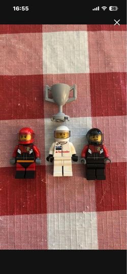 LEGO Racing Driver Minifigures with Trophy