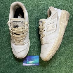 New Balance 550 triple white light grey size 8men/9.5women