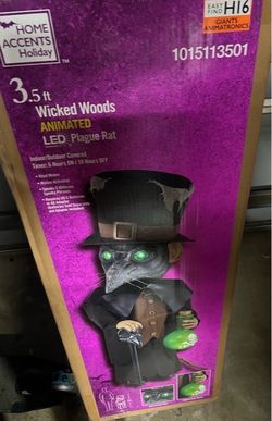 Halloween Home Accents Holiday 3.5 FT Wicked Woods Animated LED Plague Rat