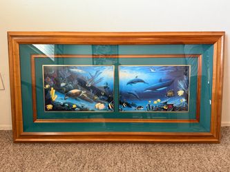 Wyland Signed & Numbered "Living Reef" Diptych, 1991 (132/650), Framed