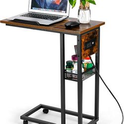 Orgxpert Lift Top Side Table With USB Ports And Outlets 