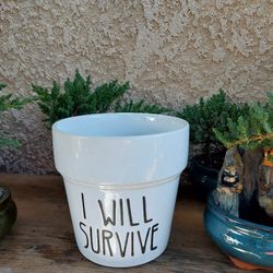 White Ceramic Pot $10