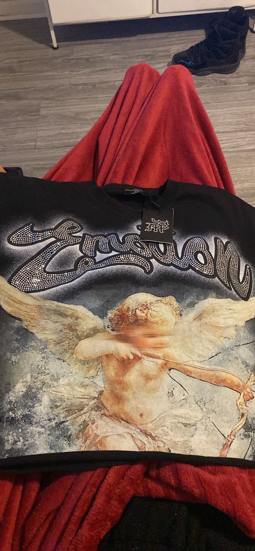 Mixed Emotions Cropped T Shirt Rhinestone