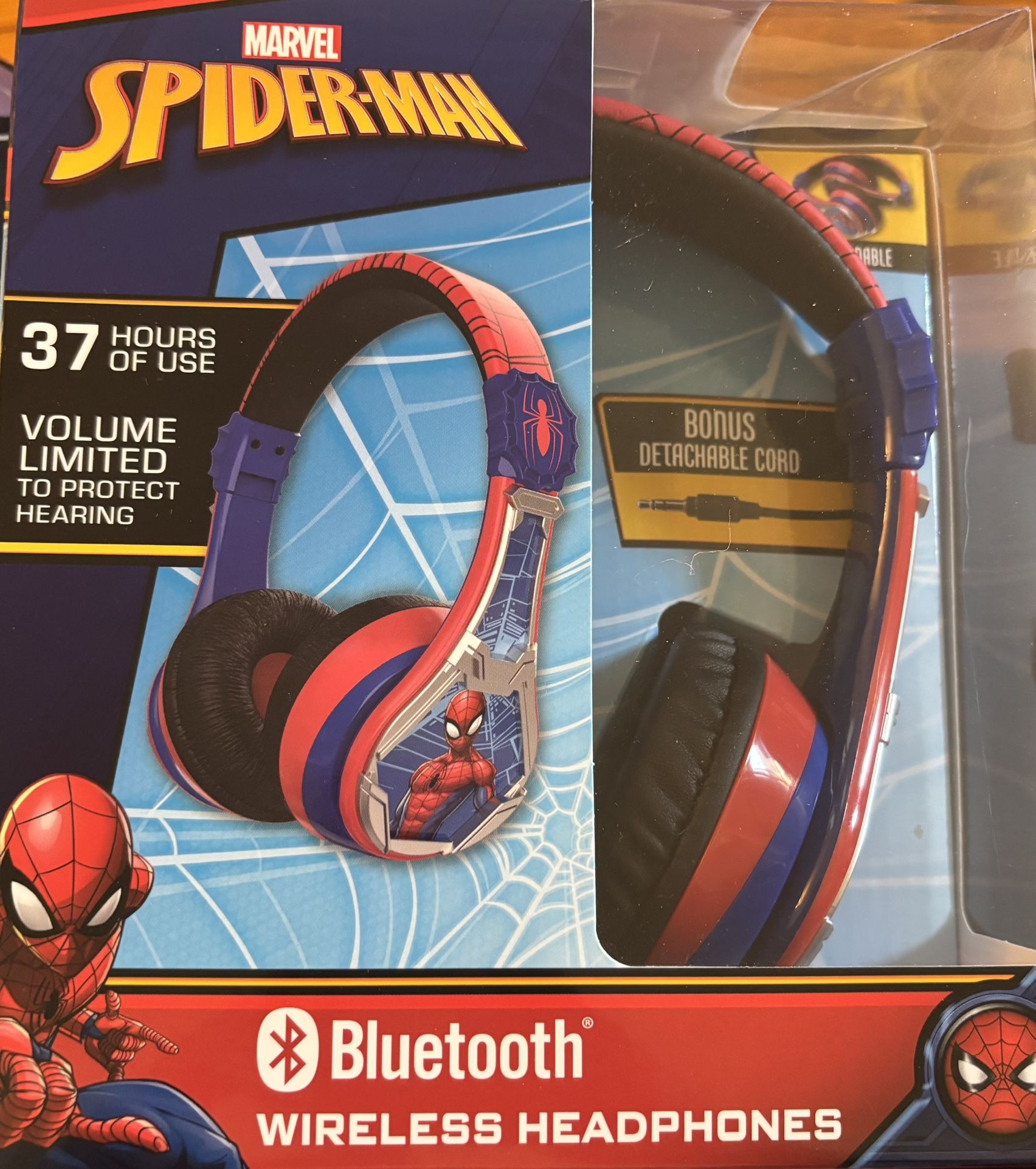 Spider-Man Bluetooth Headphones/ Spider-Man Headphone Aux Cord