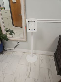 White Floor Stand Tablet Kiosk Mount