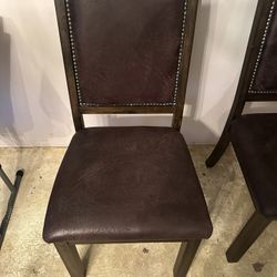 Suede Wooden Chairs (6)