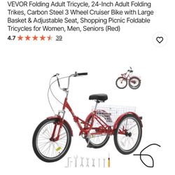Folding Adult Tricycle,