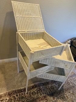 Wicker 4-Drawer Storage Cabinet / Lingerie Chest – Cottage Style