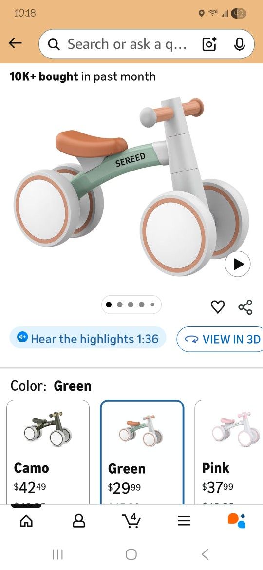 Sereed Baby Balance Bike