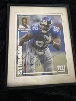 Michael Strahan autographed poster