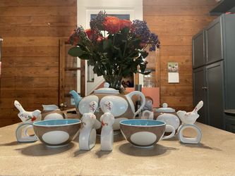 Ginori Fine Porcelain Tea Set With FREE Napkin Rings