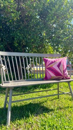Lovely Gray Outdoor Wooden Bench