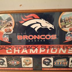 Denver Broncos Back To Back Super Bowl Champions Framed Posters