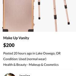 Rose Gold Make Up Vanity 