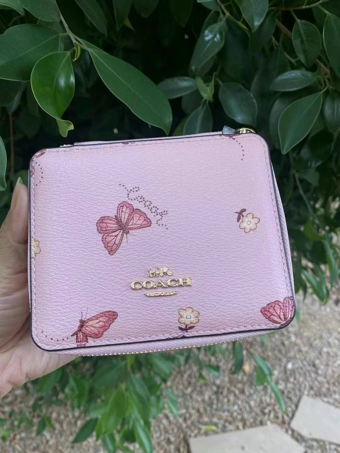 COACH JEWELRY BOX W/BUTTERFLY PINK BLOSSOM PRINT NWT C8082G.