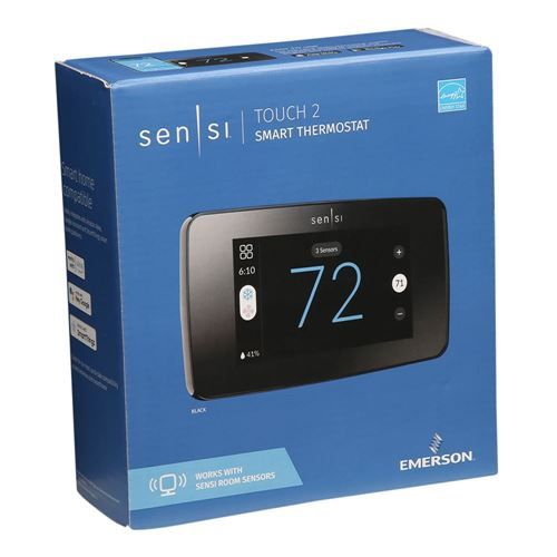 Sensi Touch 2 Black Smart Thermostat with Touchscreen Color Display