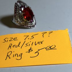 Red Silver Ring