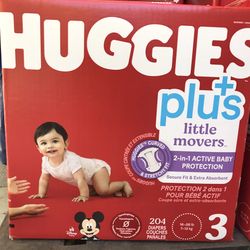 Huggies Little Movers Plus Size 3/204 Diapers 