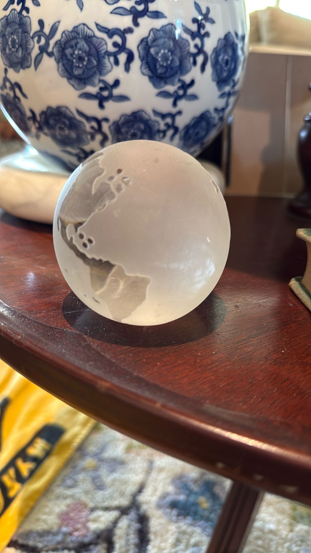 Glass Earth Round Paperweight Globe Crystal