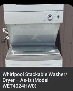 Whirlpool Stackable Washer Dryer Combo