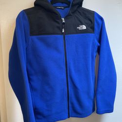 North Face Youth Large Full Zip Hoodies - Blue & Red