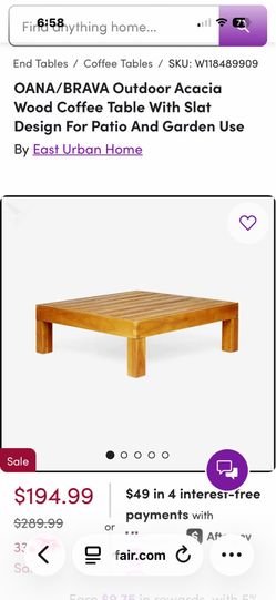 Brand new teak finish coffee table, sold out online!