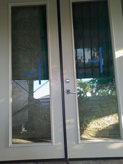 Double sided glass doors metal with all hardware