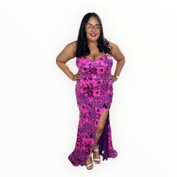 Sequin Purple/Combo pinkish long dress 