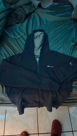 Blue champion hoodie large