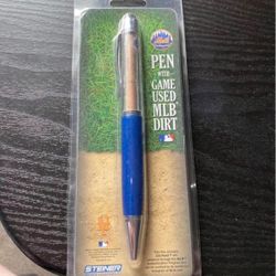 New York Mets Pen With Game-Used Dirt 