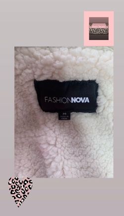 Fashion Nova Black Jacket cream Sherpa lining