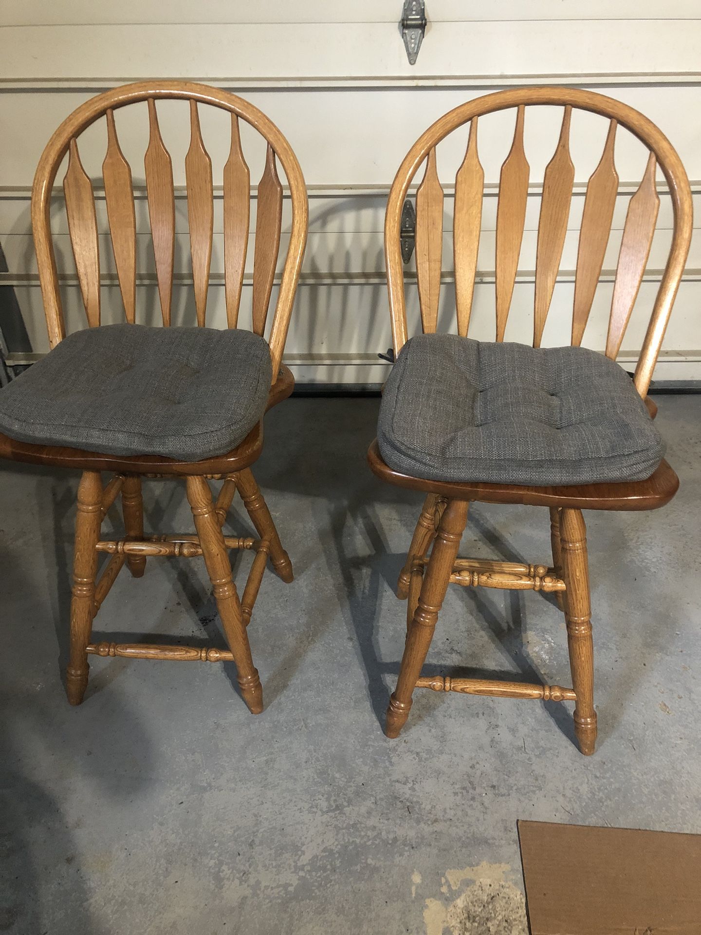 2 Solid Oak Barstools