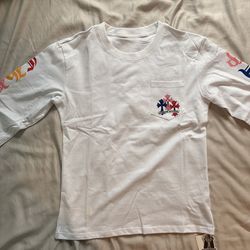 White long sleeve chrome heart t shirt size medium