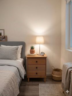 Mid century Carmel Pine wood nightstand